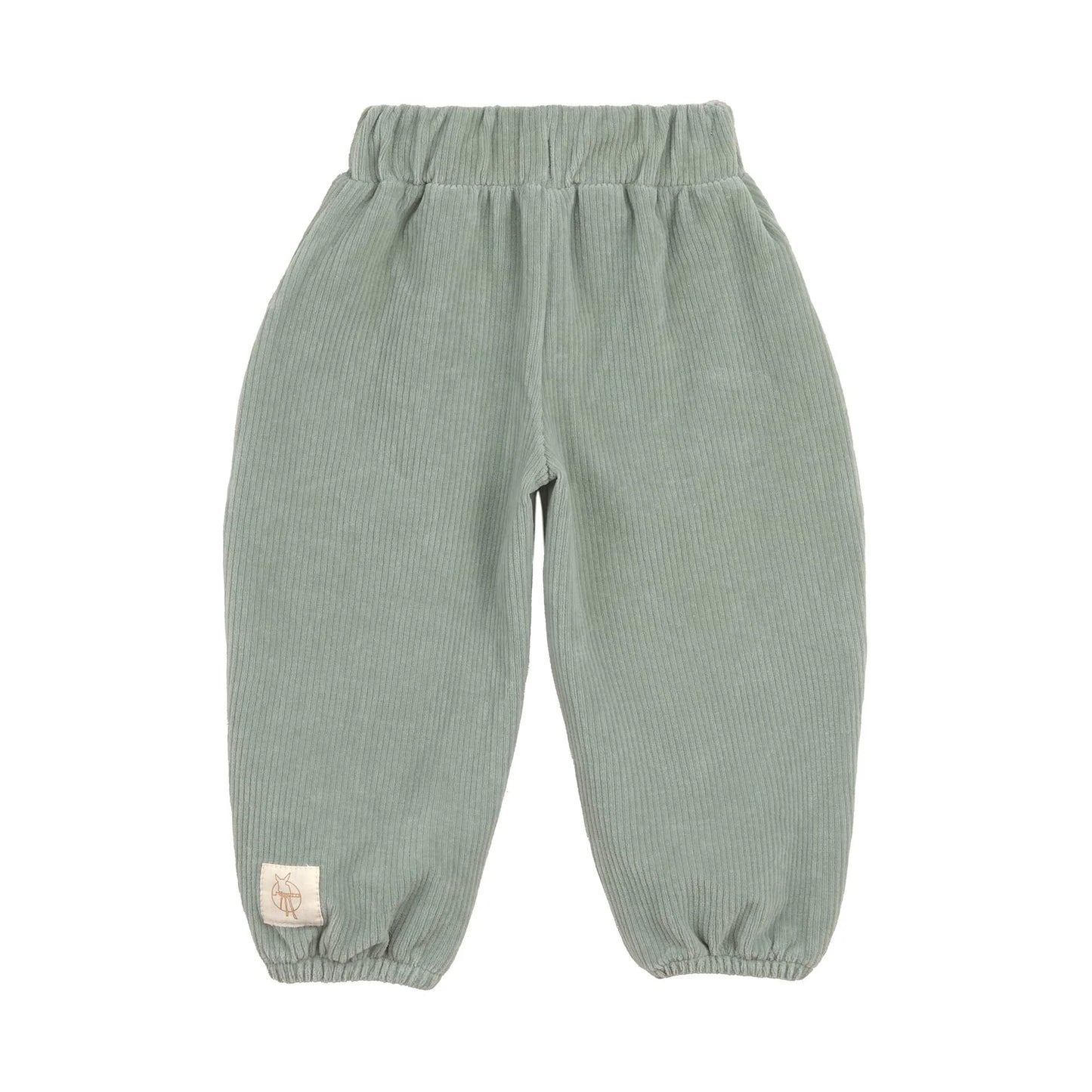 Lässig Kinder Hose Cord - Bio Baumwolle, Skateboard Granit Grün GOTS