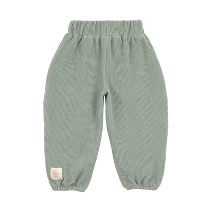 Lässig Kinder Hose Cord - Bio Baumwolle, Skateboard Granit Grün GOTS