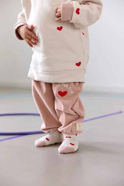 Lässig Kinder Tennis Socken 3er-Set - Bio Baumwolle, Herz GOTS