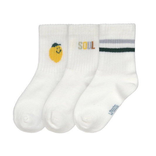 Lässig Tennissocken Kinder 3er-Set - Little Gang, Zitrone GOTS
