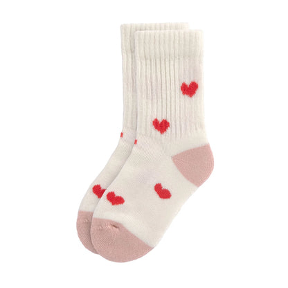 Lässig Kinder Tennis Socken 3er-Set - Bio Baumwolle, Herz GOTS