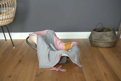Lässig Einschlagdecke - Auto Kindersitz, Dusky Pink