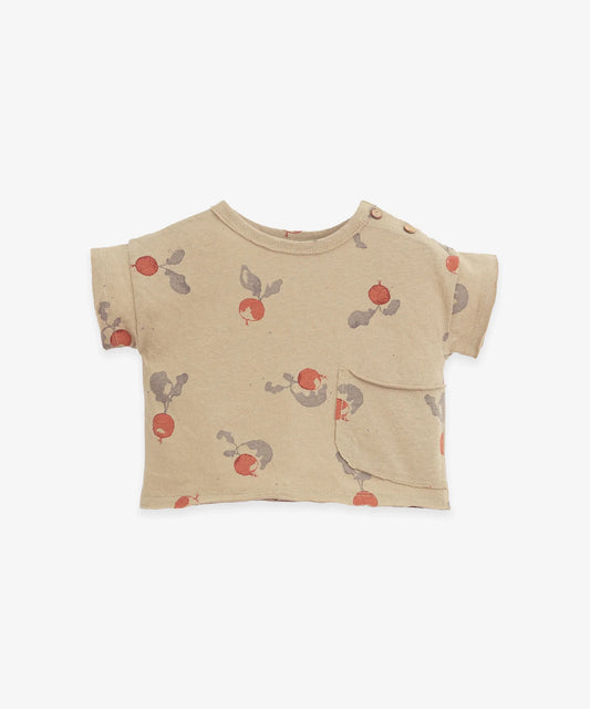 Printed Jersey T-Shirt mit Radieschen von PLAY UP