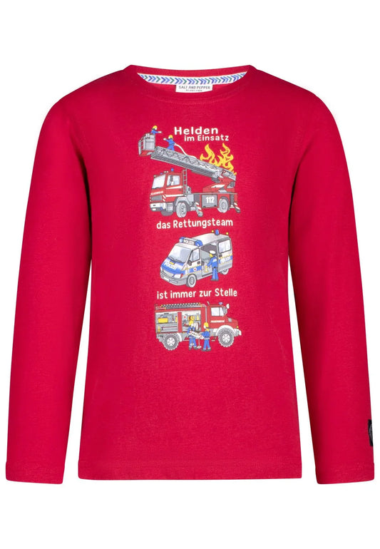 Salt and Pepper Langarmshirt mit Feuerwehrprint