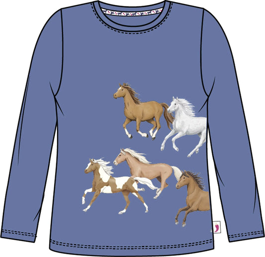 Salt and Pepper Langarmshirt mit Pferdeprint