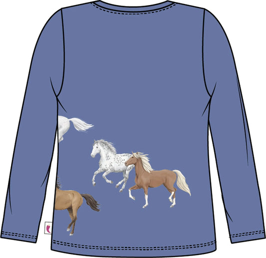 Salt and Pepper Langarmshirt mit Pferdeprint