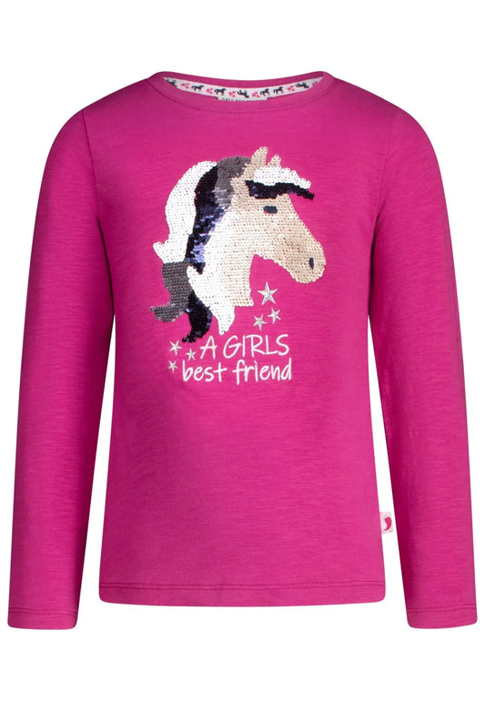 Salt and Pepper Langarmshirt mit Wendepailletten-Pferd