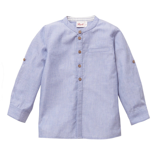 People Wear Organic Hemd mit Stehkragen aus Bio-Baumwolle GOTS