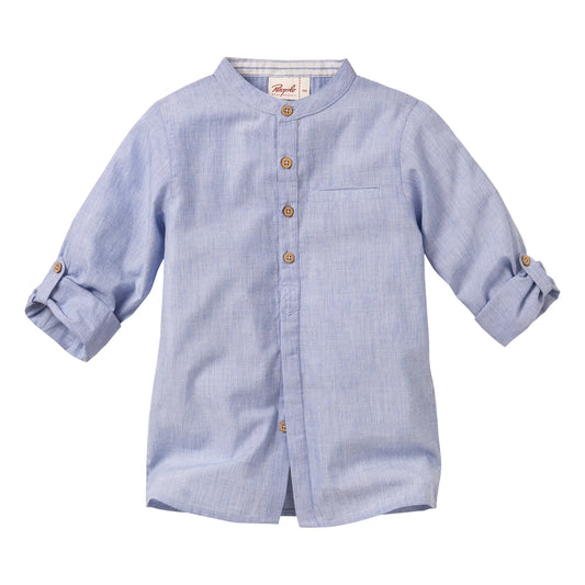 People Wear Organic Hemd mit Stehkragen aus Bio-Baumwolle GOTS