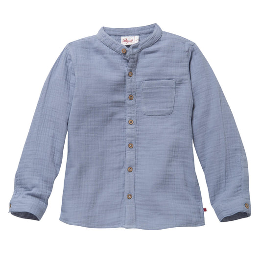 People Wear Organic Langarm-Hemd Blau GOTS