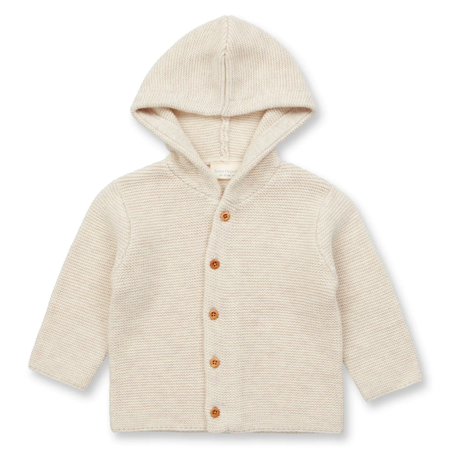 Sense Organics Baby Strickjacke in Beige aus Merinowolle, Modell KAIPO