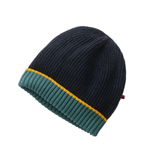 Strick Mütze in dunkelblau von People Wear Organic GOTS
