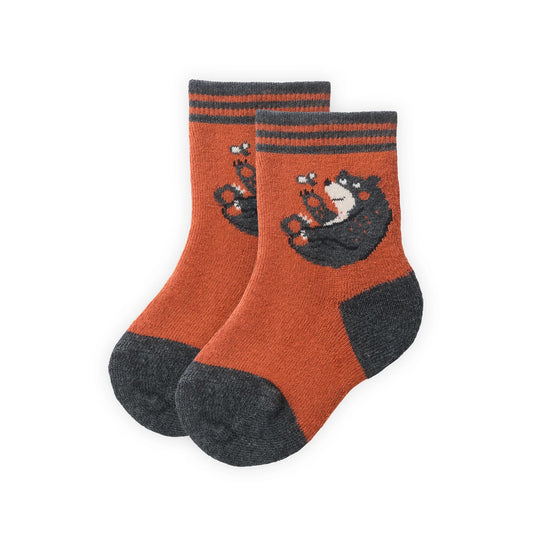 People Wear Organics Frottee Socken mit Bärmotiv GOTS