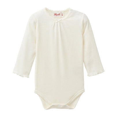 People Wear Organic Body Langarm mit Häkel- und Kräuselkante GOTS