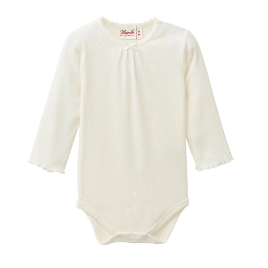 People Wear Organic Body Langarm mit Häkel- und Kräuselkante GOTS