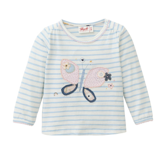 People Wear Organic Langarmshirt mit Schmetterlingapplikation GOTS
