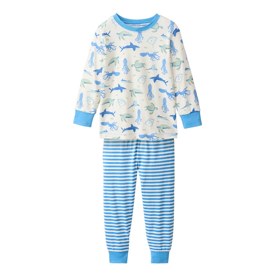 People Wear Organic Schlafanzug mit Sealifeprint GOTS