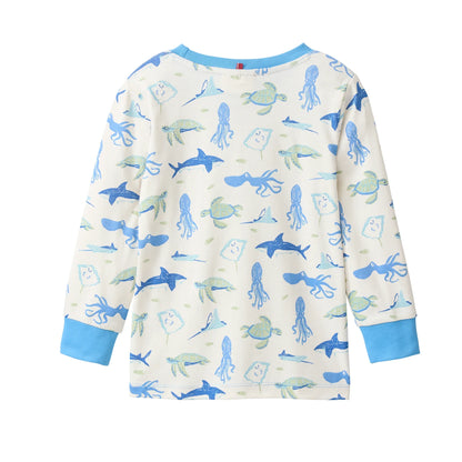 People Wear Organic Schlafanzug mit Sealifeprint GOTS