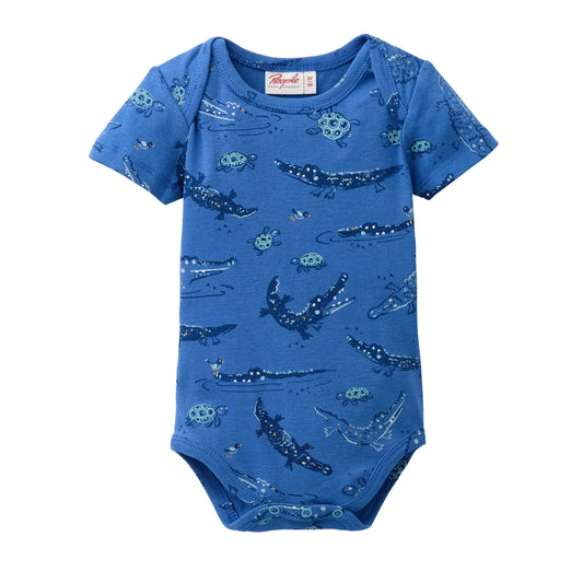 People Wear Organic Body Kurzarm mit Wassertierenprint GOTS