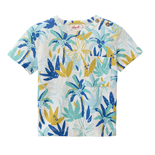 People Wear Organic T-Shirt mit Palmenprint GOTS
