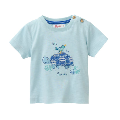 People Wear Organic T-Shirt mit Schildkrötenapplikation GOTS