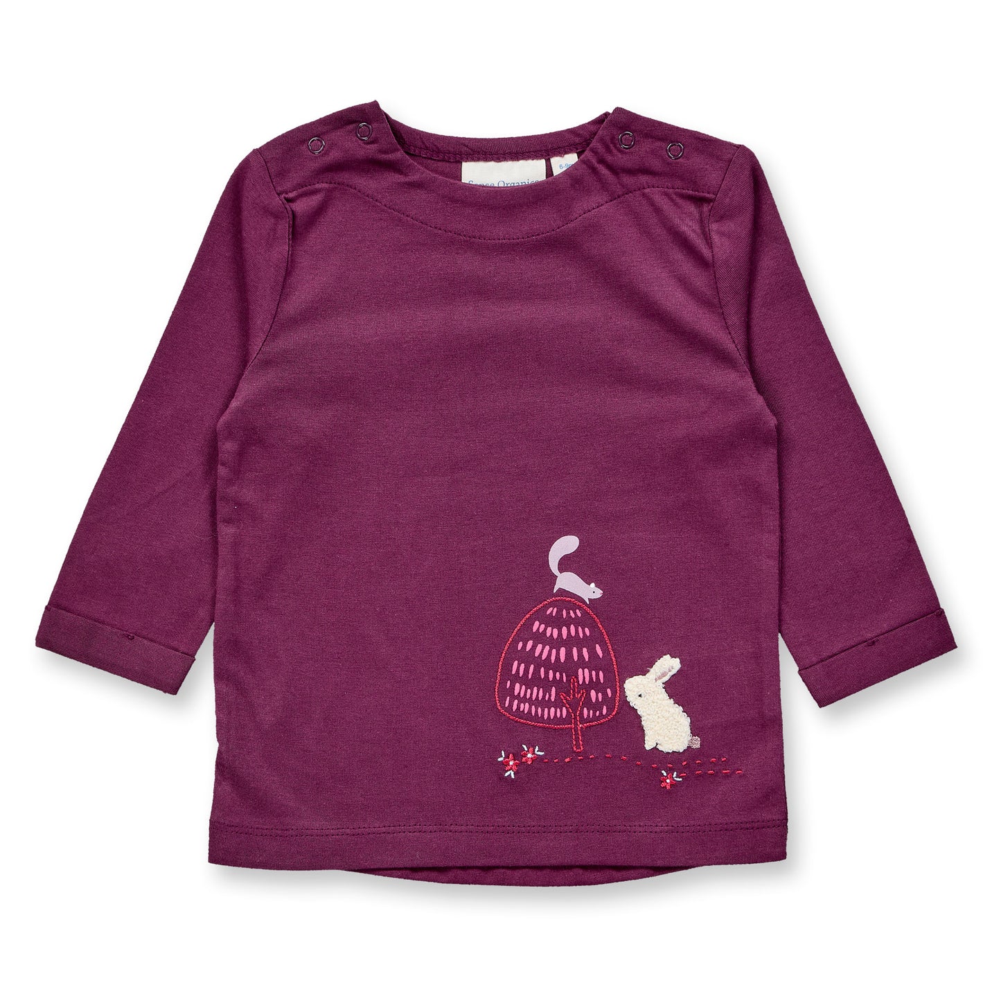 Sense Organics Baby Langarmshirt mit Häschen-Motiv, Modell LEJA, aus Bio-Baumwolle GOTS