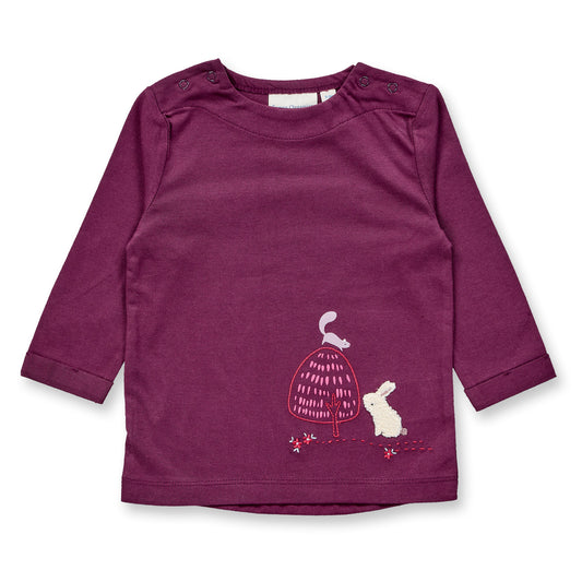 Sense Organics Baby Langarmshirt mit Häschen-Motiv, Modell LEJA, aus Bio-Baumwolle GOTS