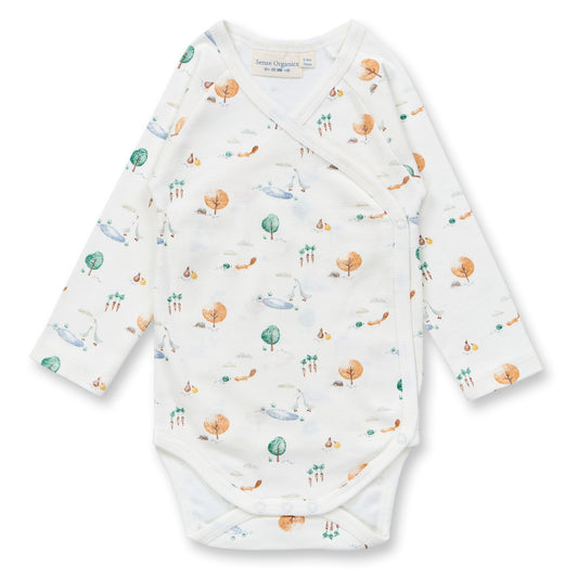 Sense Organics Baby Wickelbody mit Landleben-Druck, Modell YGON, aus Bio-Baumwolle GOTS