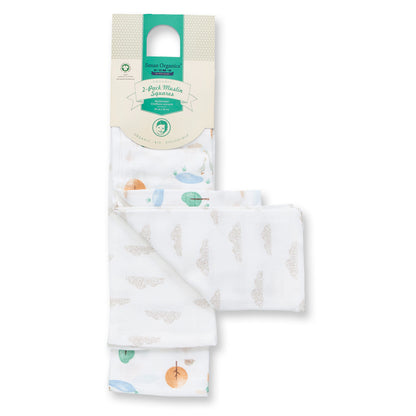 Sense Organics Baby Musselin-Tuch 2er Pack, Modell BIOS, aus Bio-Baumwolle GOTS