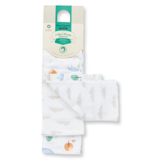 Sense Organics Baby Musselin-Tuch 2er Pack, Modell BIOS, aus Bio-Baumwolle GOTS