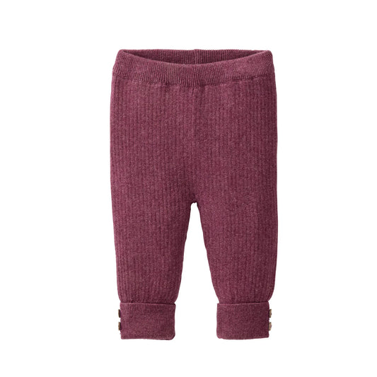 People Wear Organic Strick Hose in brombeer mélange aus Bio-Baumwolle GOTS