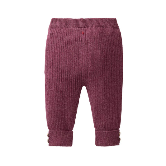 People Wear Organic Strick Hose in brombeer mélange aus Bio-Baumwolle GOTS