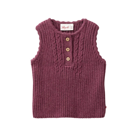 People Wear Organic Strick Pullunder in brombeer mélange aus Bio-Baumwolle GOTS