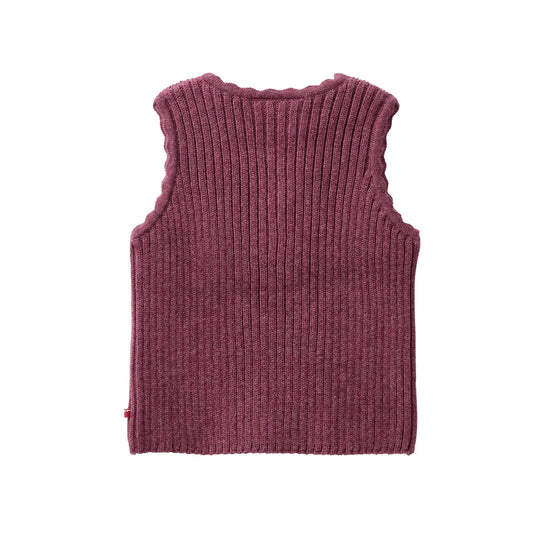 People Wear Organic Strick Pullunder in brombeer mélange aus Bio-Baumwolle GOTS