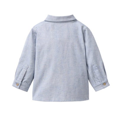 People Wear Organic Flanell Hemd in blaugrau mélange aus Bio-Baumwolle GOTS