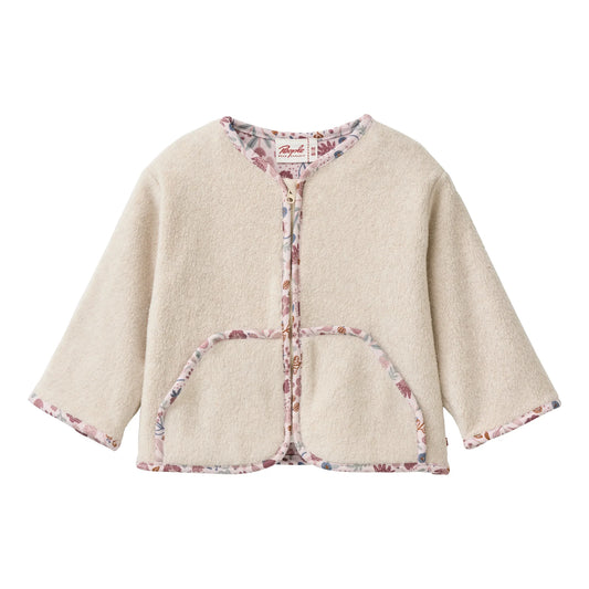 People Wear Organic Fleece Jacke in beige mélange aus Bio-Baumwolle