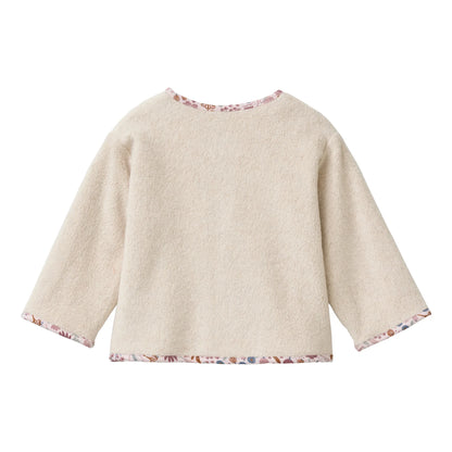 People Wear Organic Fleece Jacke in beige mélange aus Bio-Baumwolle