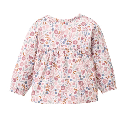 People Wear Organic Langarm Shirt in rosa mit Herbstblütenprint aus Bio-Baumwolle GOTS