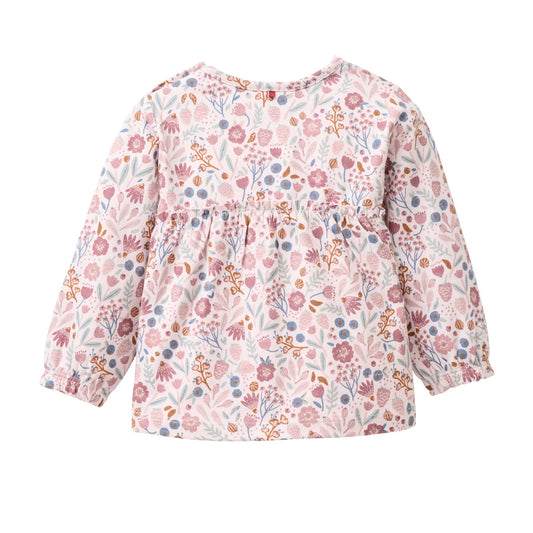 People Wear Organic Langarm Shirt in rosa mit Herbstblütenprint aus Bio-Baumwolle GOTS