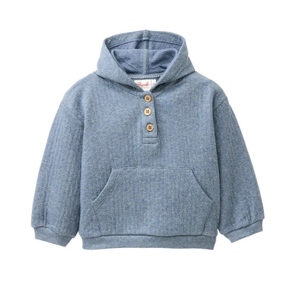 People Wear Organic Sweat Hoodie in blau mélange aus Bio-Baumwolle GOTS