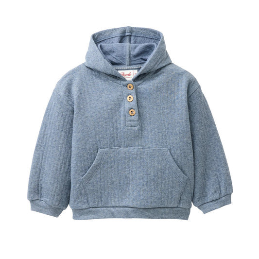 People Wear Organic Sweat Hoodie in blau mélange aus Bio-Baumwolle GOTS