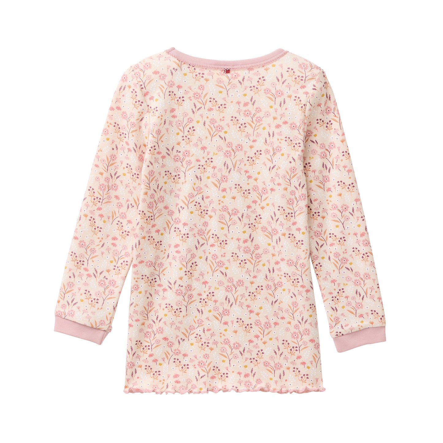 People Wear Organic Pyjama, rosa bedruckt, "floral" und rosa uni, Bio-Baumwolle GOTS