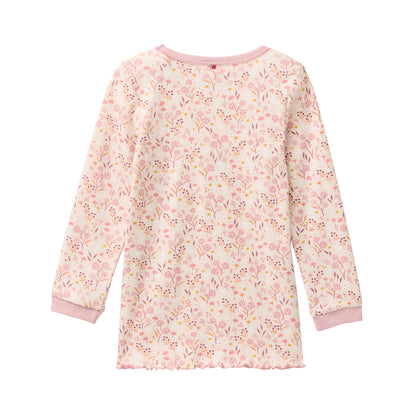 People Wear Organic Pyjama, rosa bedruckt, "floral" und rosa uni, Bio-Baumwolle GOTS