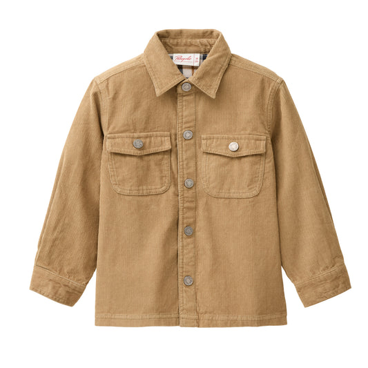 People Wear Organic Kord Hemd, braun uni, Bio-Baumwolle GOTS