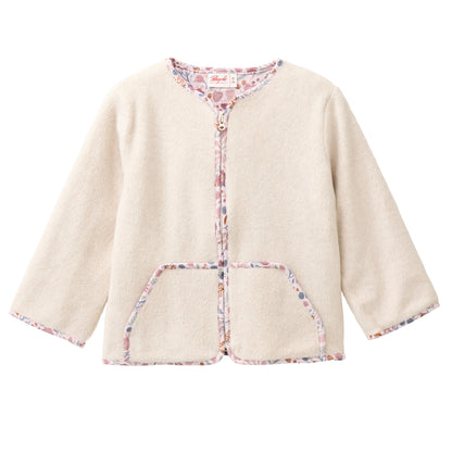People Wear Organic Fleece Jacke, beige uni,  Bio-Baumwolle GOTS