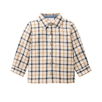 People Wear Organic Flanell Hemd in beige kariert aus Bio-Baumwolle GOTS