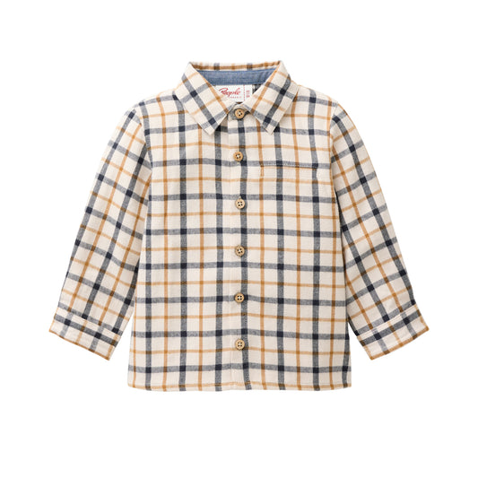 People Wear Organic Flanell Hemd in beige kariert aus Bio-Baumwolle GOTS
