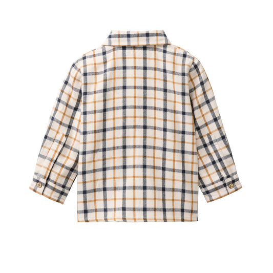 People Wear Organic Flanell Hemd in beige kariert aus Bio-Baumwolle GOTS