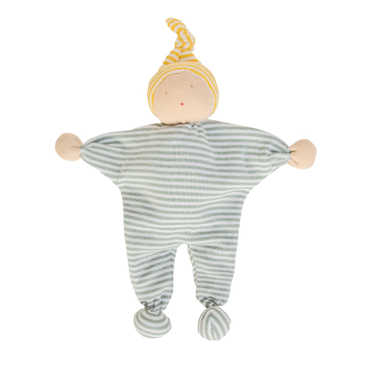 People Wear Organic Schmusepuppe Manderl grün gestreift GOTS