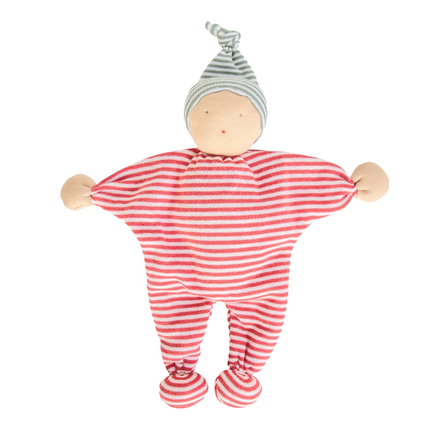 People Wear Organic Schmusepuppe Manderl rot gestreift GOTS